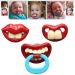 Funny Pacifier for Baby Buck Tooth Pacifier Fake Big Teeth Pacifier Soft Pacifiers With Teeth Food Grade Silicone Pacifier for Babies Health BPA Free (B 3PCS)