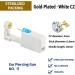 Gold CZ Diamond Ear Piercing Kit - Painless & Safe At-Home Piercing - Hypoallergenic Earrings Included - Buy Online on GoSupps.com