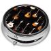 Shop Guitars Printed Mini Round Pill Box | 3 Compartment Travel Organizer | Portable Medicine Case for Home & Office - Buy Online on GoSupps.com