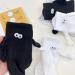 Magnetic 3D Doll Eyes Black Socks for Women - Breathable Cotton Middle Tube Socks 1 Pair - Buy Online on GoSupps.com