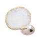 MISUD Resin Nail Art Palette  Nail Polish Drawing Color Dish Golden Edge Resin Stone Paint Drawing Color Dish Manicure Nail DIY Tool (White)