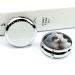 Round Pill Box with White Dog Print - 3 Compartment Portable Medicine Organizer | Decorative Metal Pocket Pill Case - Style 35 - Buy Online on GoSupps.com