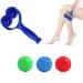 EKSMA 4 massage ball with knobs massage balls massage scooter massage roller with handle and nubs self -massage roller for back legs feet hands muscle pain