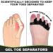 Gel Toe Spacers (2 Pair) - Bunion Corrector for Women Men - Toe Separator, Hammer Toe Straightener, Stretcher - Big Toe Separators (Black) - Buy Online on GoSupps.com