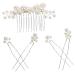 Ipetboom 1 Set Pearl Headpieces for Women Pearl Decor Headpiece for Wedding Decoration Wedding Hair Comb Pearl Hair Clips Hair Jewels for Women Baroque Women's Accessories Metal
