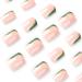 Shop Justotry 24-Piece Angular Olive Green French Artificial Nails - Press-On Medium Nude Art & Swirl Square Fake Nails for Women - Buy Online on GoSupps.com