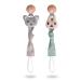 Paperkiddo 2pcs Pacifier Chain - Nickel-Free Clips Cotton Muslin 22cm for Babies - Bear & Hare Design - Buy Online on GoSupps.com