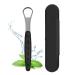 Tongue Scraper - Metal Tongue Scraper for Adults & Kids Stainless Steel Tongue Cleaner with Case Travel Essentials Reduce Bad Breath and Breathe Fresh Black
