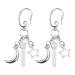 Feyley earrings raw crystal moon and star earrings with dangle witch jewelry heavenly healing quartz handmade jewelry women gift white