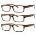 Eyekepper Spring Hinge Striped Reading Glasses (3 Pairs) Men Brown Stripe +3.00 +3.00 Brown 3pc All Clear Lens