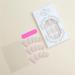 Sparkling Lines Fake Nail Short Square Press on Nails French Tips Nail Art Decoration for Women and Girls Manicure 24pc - Buy Online on GoSupps.com