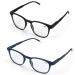 Lanlang 2er-pack Blue light filter reading glasses for men with 2 fashion colors anti-eyestrain anti-UV reading glasses with 0-4.0 diopters black/blue L-L012 black/blue 1.5 diopters