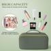 Aucuu Large Capacity Travel Cosmetic Bag - Mint Green Checkered PU Leather Makeup Organizer - Buy Online on GoSupps.com