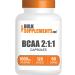 BULKSUPPLEMENTS.COM BCAA 2:1:1 Capsules - Branched Chain Amino Acids - BCAA Capsules - BCAA Supplements - BCAAs Amino Acids - BCAA Pills - 2 Capsules for Serving (120 Capsules) 120 Count (Pack of 1)