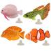 Wenxiaw artificial goldfish aquarium fake aquarium fish aquariums silicone fish with suction cup bright silicone fake fish artificial fish decoration for aquariums 4 pieces