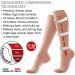 Unisex Open Toe Compression Stockings - High Knee 2nd Class (23-32 mmHg) | Medical Support for Men & Women | Beige Small - Buy Online on GoSupps.com