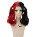 Women Fashion Red Black Curly Animotion Cosplay Long Wig Braid