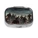 Many Zombie Printing 2 Compartment Small Pill Case Cute Small Pill Box Purse Pill Boxs Travel Pill Organizer for Pocket Purse and Travel Gifts