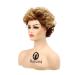 Baruisi Short Fluffy Brown Curly Wig for Women - Natural Synthetic Hair with Bangs - Buy Online on GoSupps.com