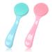 Silicone Manual Facial Cleansing Brush NADUSEP 2 Pack Skin Friendly Soft Bristles Waterproof Face Scrubber Exfoliating Brush for Blackheads Whiteheads Makeup Residues Removal (Blue Pink)