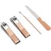 Stainless Steel Nail Clippers Set 4 Set Nail Clippers Beauty Tools Includes Ear Spoons and Nail Files with Pink PU Storage Bags for Grooming Manicure - Buy Online on GoSupps.com