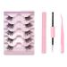 FAIRYGATE Fake Lashes Lashes Natural Look False Eyelashes Half Lashes Dramatic Fluffy Eye Lashes Short Wispy 5 Pairs Mink Lash with Glue and Pink Tweezers B5109 FGJSTB5109