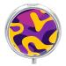 Pill Box Pill Case 3 Compartment Travel Pill Box Yellow and Purple Pattern Printing Small Pill Box Portable Medicine Pill Case Pill Organizer for Purse & Pocket for Travel Handbag (Round)