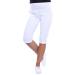 MijaCulture - Capri Relaxed Maternity Cropped Trousers Pants Short 4090 M White