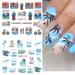 Summer Palm Tree Nail Art Stickers - Tropical Ocean Beach Design for DIY Manicure - 12pcs - Buy Online on GoSupps.com