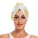 Sun Drawings White Hair Towel 2 Pack Super Absorbent Hair Drying Towel Quick Dry Hair Turbans Head Towel with Button Twisty Wrap for Women Girls