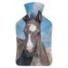 Horse Hot Water Bottle With Cover Plush Bed Bottle Hand Warmer For Adults And Children 26.5X15.3cm
