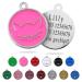 Ibera Gifts - Personalized cat brand for medium to large cats in round shape with cat with engraving name collar brand address trailer cat necklace (pink)