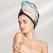 Hair Towel Wrap | Quick Drying Hair Turban with Button | Butterfly in Blossoms Zen Design - Buy Online on GoSupps.com