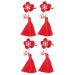 ABOOFAN 2 Pairs Chinese Style Hairpins Tassel Hair Clips Hair Clips for Girls Girl Hair Clips Japanese-style Hairpin Kids Hairpin for New Year Hair Clip for Han Chinese Clothing Bow Tie