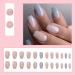 Justotry 24 Pieces Pink Coffin Nails - Sky Blue French Press On Ballerina Fake Nails for Nail Art - Beautiful Artificial Fingernails for Women - Buy Online on GoSupps.com