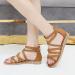 XTZYGLFD Women's Summer Wide Sandals - Woven Roman Bohemian Strappy Sandals with Zipper - Brown Size 9 UK - Buy Online on GoSupps.com