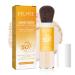 Polvere Fissant Solare Minerale Protezione Solare in Polvere Viso 50 mineral translucent sun protection powder Olio Di Controllo Finitura Opaca Naturale Leggero a lunga tenuta con pennello