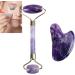 Amethyst Gua Sha & Face Roller Set | Beauty Tools for Massage & Eye Care | Self-Care Essentials - Buy Online on GoSupps.com