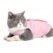 Easy Joy Recovery Suit cat cat body after op postoperative litter clothing for abdominal wounds or skin diseases e-neck band Alternative for cats dogs soft home indoor pet clothing (s pink) S pink1