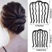 Vintage Hair Side Combs Set - 4 Pieces | U Shape French Twist Hair Fork Clip | Women's Hair Styling Tool Accessories in Black - Buy Online on GoSupps.com