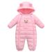 JiAmy Baby Snowsuit Hooded Romper Winter Outfits Cartoon Bear Boys Girls Jumpsuit Pink 2 6-12 Months