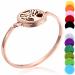 Tree of Life Stainless Steel Aromatherapy Essential Oil Diffuser Bracelet Locket with 12 Colors Pads (Rose Gold)