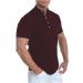 MIUERSA Men's Summer Ice Silk Short Sleeve Shirt - Wine, Medium - Buy Online on GoSupps.com