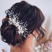 Fashion Band Hair Comb with Flower - Silver Bridal Jewelry with Crystals & Leaf Accents | Elegant Hair Accessories for Women & Girls - Buy Online on GoSupps.com
