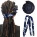 2PCS Dreadlocks Hair Ties Wrap Bendable Hair Bands for Dreads Iron Wire Ponytail Holders for Women Men Locs Braids Twists Long Thick Curly Hair(25inch Black & Bohemian Blue)