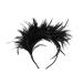 Lurrose 20s Headband Feather Hairband Wedding Headwear Vinatge Party Gatsby Costume Accessories (Black)