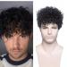 Wig for men fluffy and realistic black curly curly curly hair-man wig natural daily hair for men suitable for young men and the elderly men