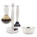 JAG Shaving Razor Set - 4 -part shaving set - Jag's Lee Range - synthetic Silver Spitzhaar shaving brush - 5 edge of shaving clads shaving plane - shaving bowl - shaving rack - ivory gift set