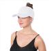 Women's Upgraded Criss Cross High Ponytail Baseball Cap - Adjustable Messy Bun Trucker Hat in White - Buy Online on GoSupps.com