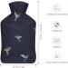 Hot Water Bottle with Lid - Hummingbird & Birds Pattern | Rubber Pain Relief Bag for Cramps & Foot Warmer | Hot & Cold Therapy - Buy Online on GoSupps.com